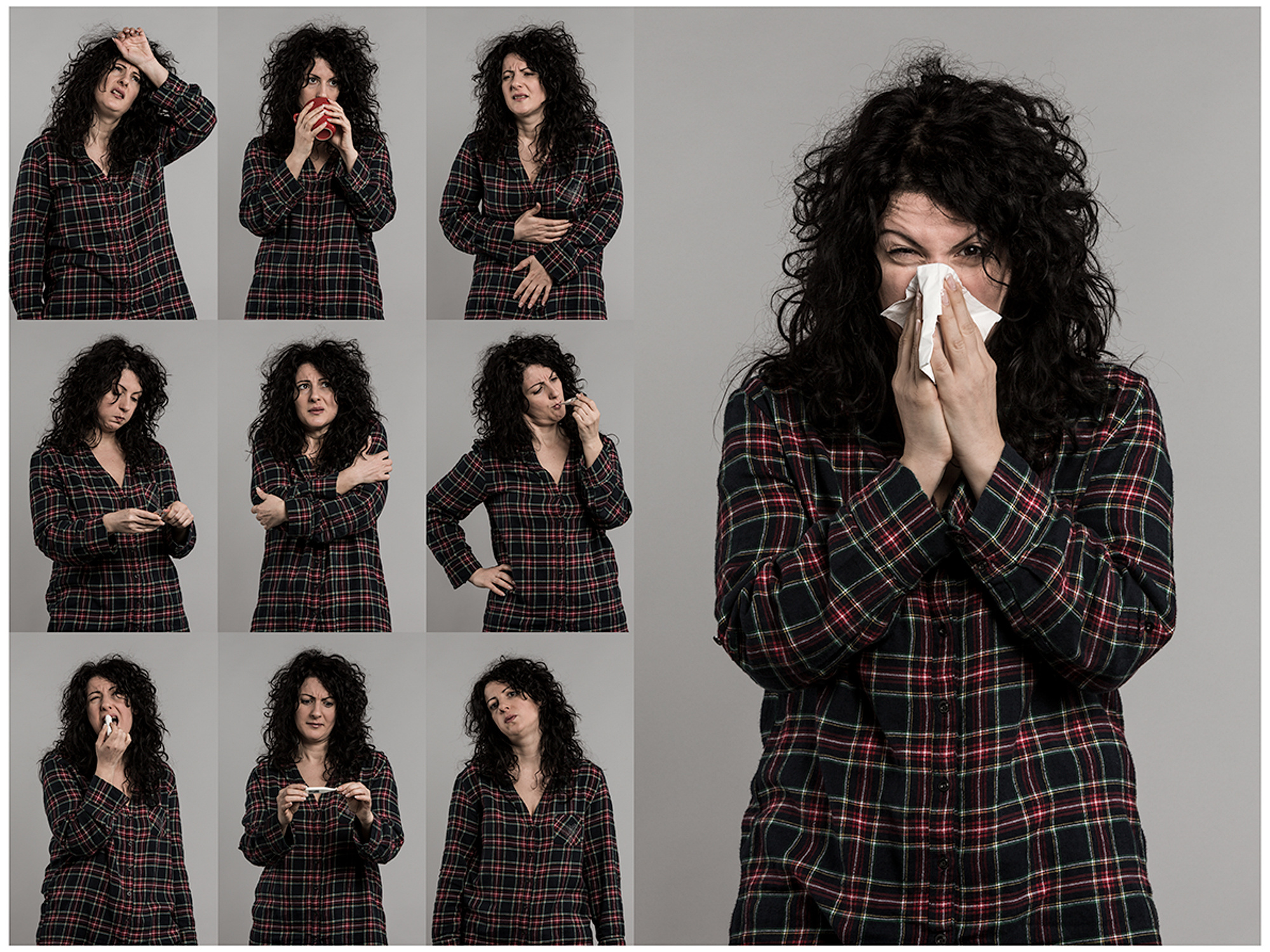 sequence of portraits of a sick woman